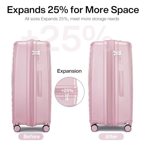 LARVENDER Luggage Sets 3 Piece, 20in Carry On PP Hardshell Suitcase with Spinner Wheels Q3160