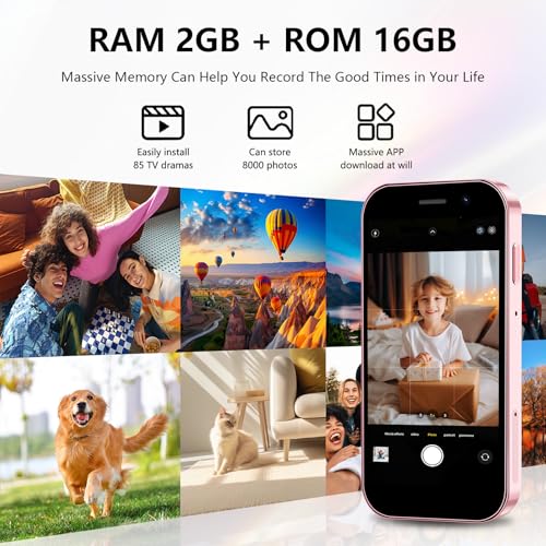 Mini Phone 4G Unlocked Small Smartphone 3.0" Touch Screen Dual SIM 2GB+16GB Black P776944