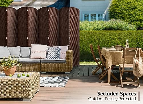Sorbus 8-Panel Black Room Divider, 6 ft Tall Folding Privacy Screen T242