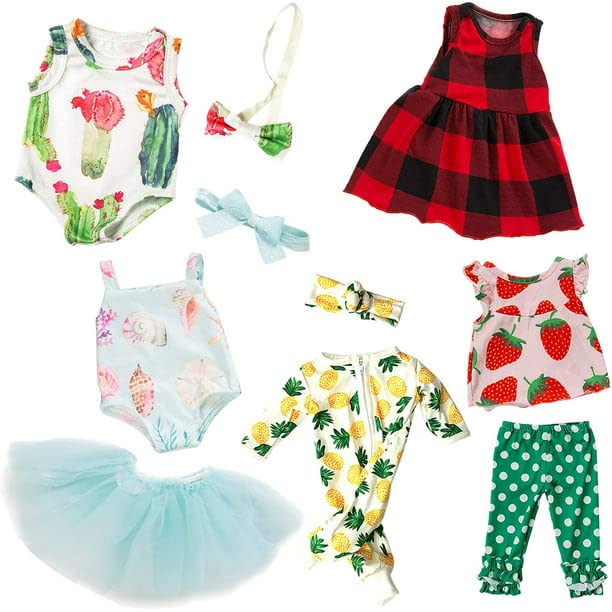 Ecore Fun 5 Sets Baby Doll Clothes and Headbands for 14-16 Inch Dolls R1250