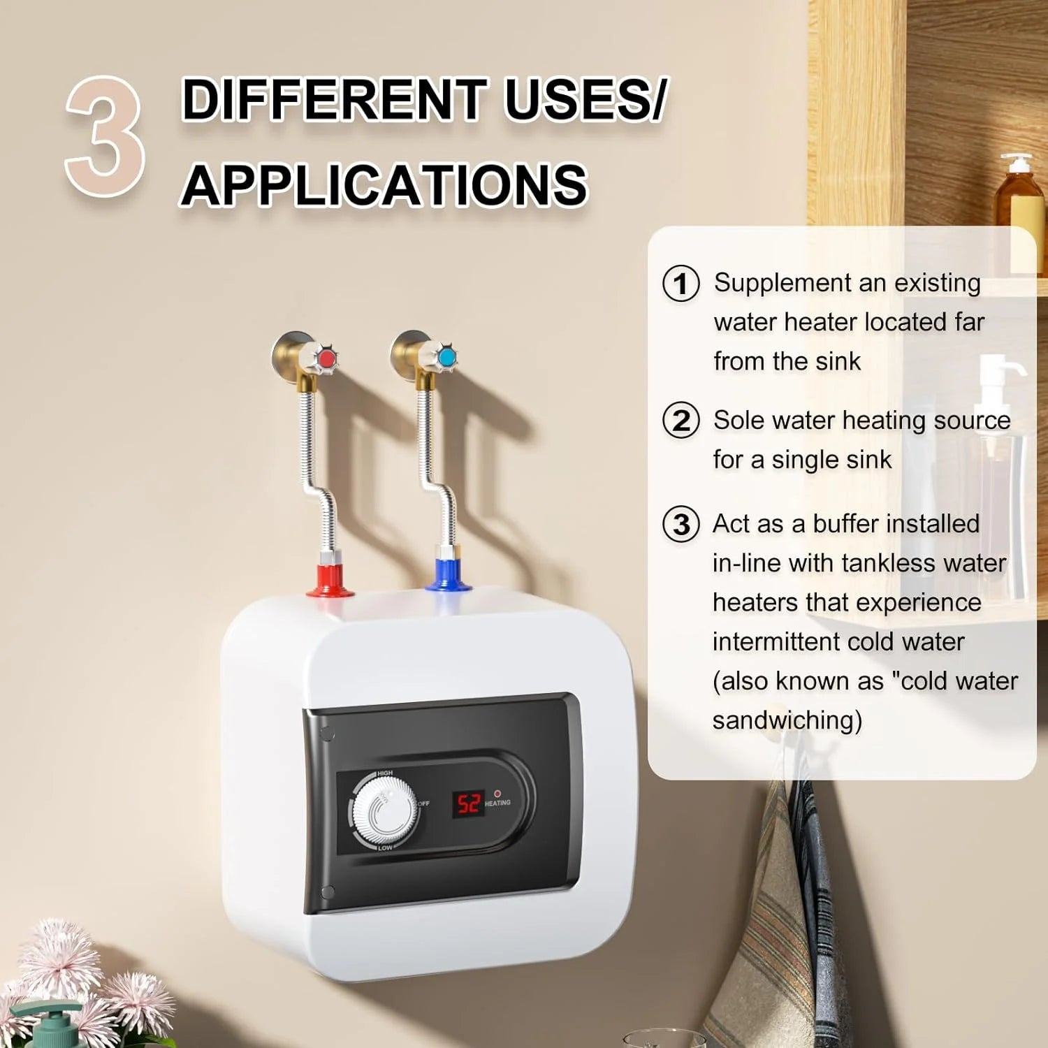 JIAH Electric Mini-Tank Water Heater 4 Gallon, 110V 1.5KW, UL Listed R462369