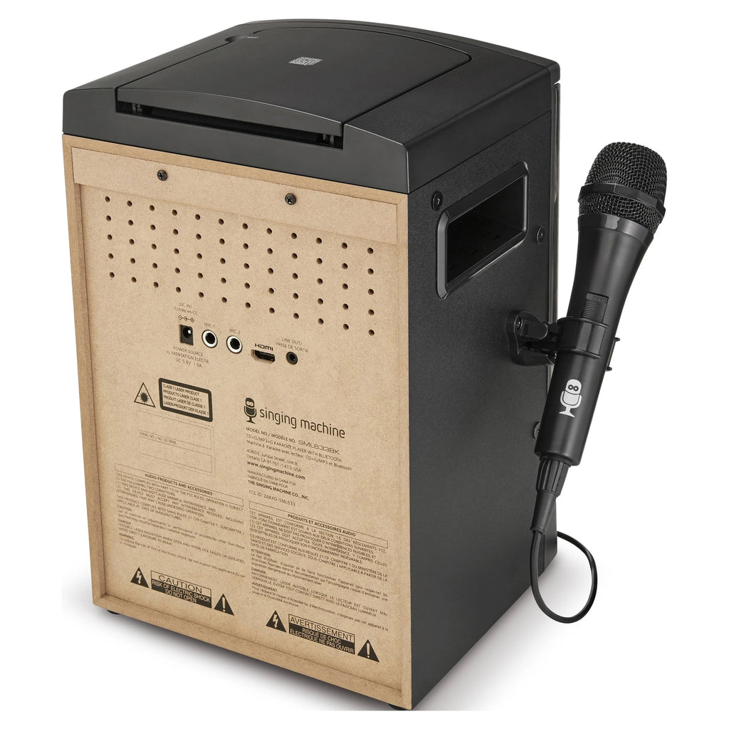 The Singing Machine SML633 Bluetooth Karaoke System with LED Lights, Black A216280