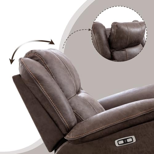 Phoenix Home Dual Motor Power Lift Chair with Massage and Heat, Brown I97460