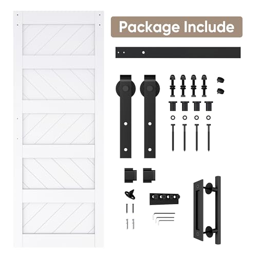 JUBEST 36" x 84" Sliding Barn Door Kit with Hardware, Black R91690
