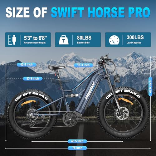 FREESKY 2000W Electric Bike with BAFANG Motor, 48V 30Ah Samsung Battery, 35MPH, 120 Miles Range K7833