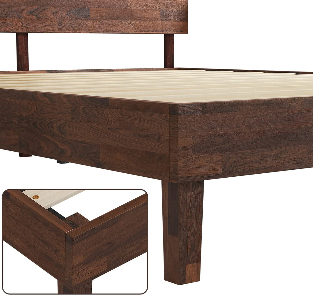 Queen Wood Bed Frame with Headboard, 14 Inch, No Box Spring Needed Z746