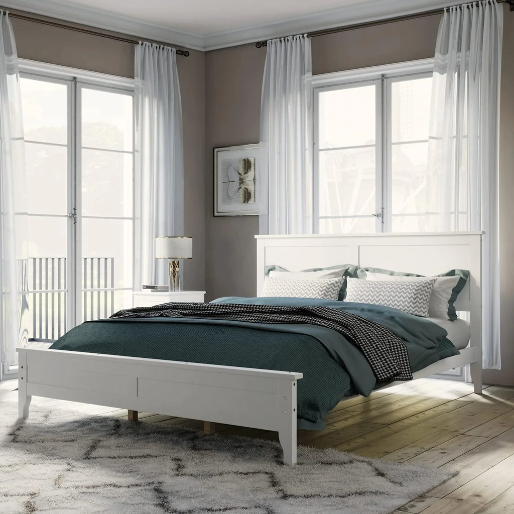 3 Piece Bedroom Set with Queen Bed, Nightstand & Dresser, White B7106