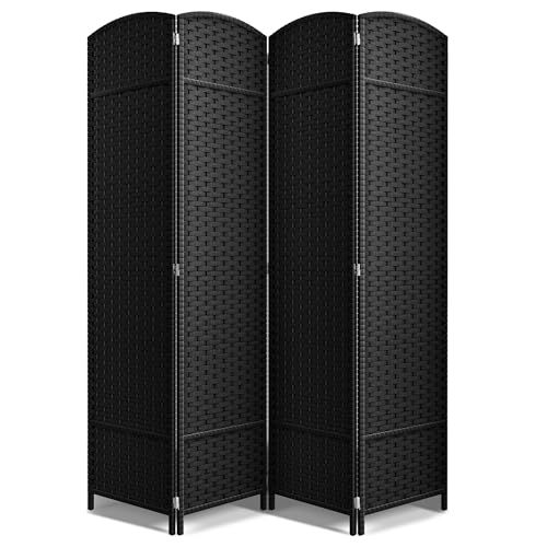 Sorbus 8-Panel Black Room Divider, 6 ft Tall Folding Privacy Screen T242