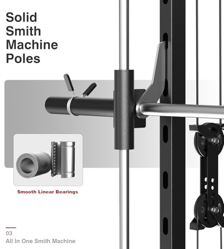 DONOW Smith Machine with Weight Stacks Power Cage Squat Rack Home Gym Y361