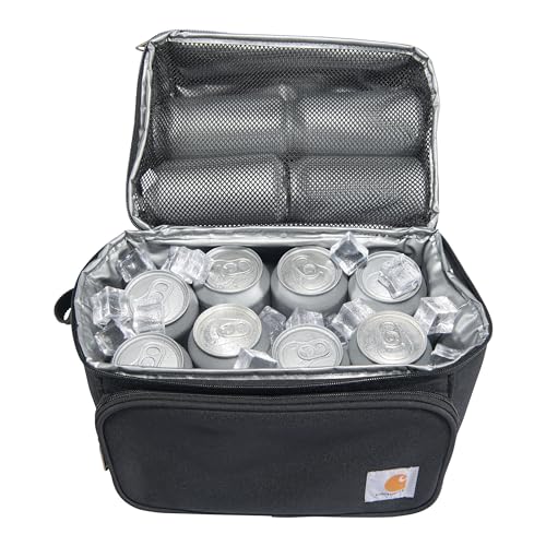 Carhartt Insulated 12 Can Two Compartment Lunch Cooler Bag, Black S79886