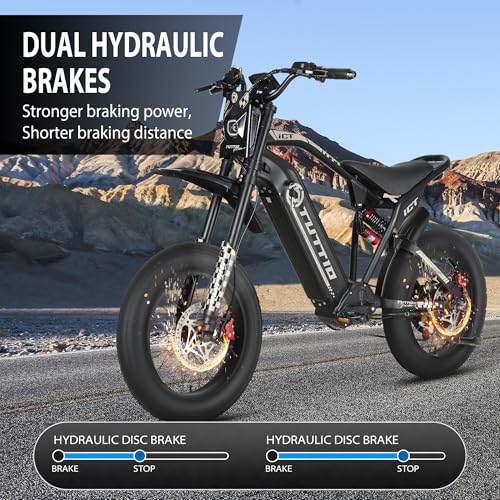 TUTTIO ICT Electric Bike for Adults, 4000W 60V 25AH, 20" Fat Tire Full Suspension K74003