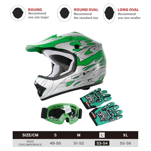SLMOTO Dot Youth Kids Motocross Helmet Red Spider Design with Goggles and Gloves F254987