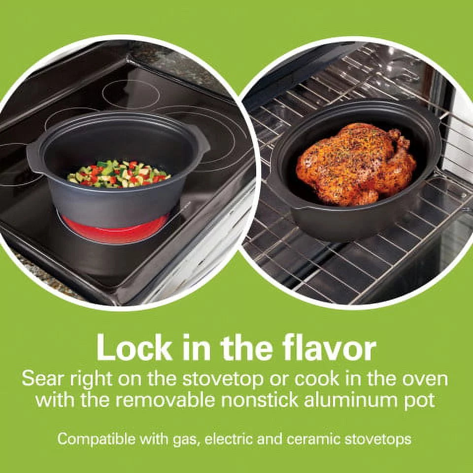Hamilton Beach Programmable Slow Cooker, 6 Quart, Silver R713