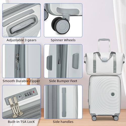 LARVENDER Luggage Sets 3 Piece, 20in Carry On PP Hardshell Suitcase with Spinner Wheels Q3160