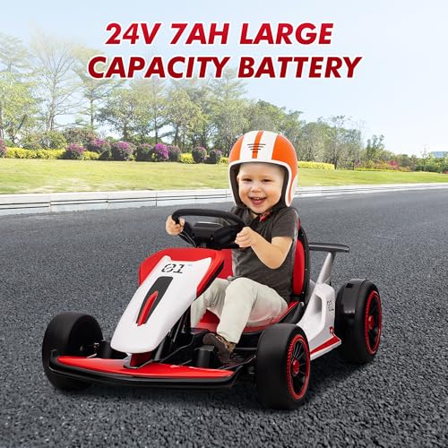 24V Electric Go Kart Drifting Ride On Car for Kids 6-12 Years Old T574114