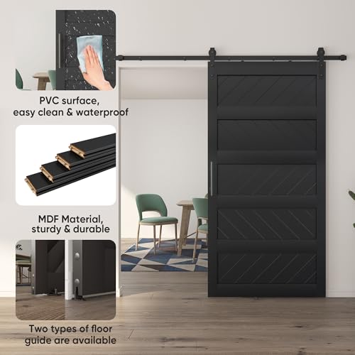 JUBEST 36" x 84" Sliding Barn Door Kit with Hardware, Black R91690