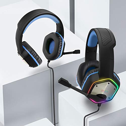 EKSA E1000 Gaming Headset with Noise Canceling Mic, 7.1 Surround Sound, Blue A702814