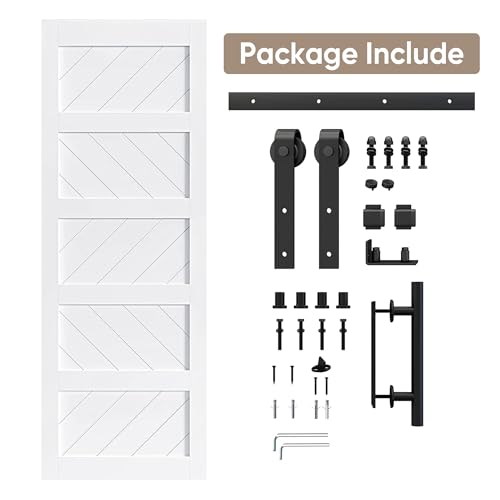 JUBEST 36" x 84" Sliding Barn Door Kit with Hardware, Black R91690