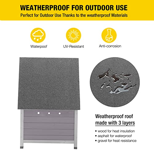 Aivituvin Cat House Outdoor Indoor Insulated Shelter with Escape Door R3178
