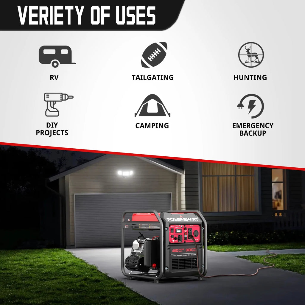 PowerSmart 4400-Watt Gas Generator for Home and Outdoor Use H985