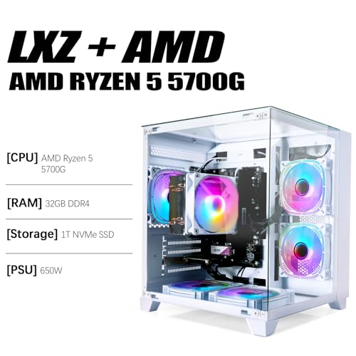 LXZ Desktop Computer R5 5600G 16GB DDR4 1TB NVMe SSD B417931