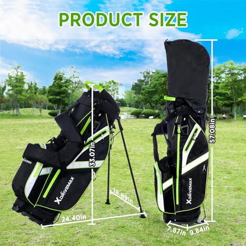 Golf Bag Stand & Cart Bag for Men Women Lightweight with Rain Cover H8950