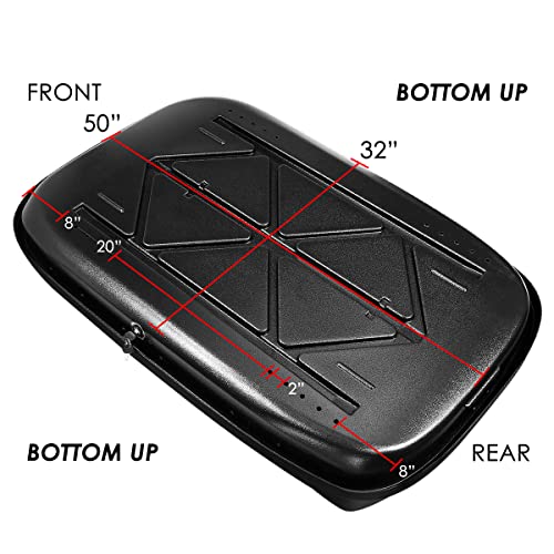 DNA MOTORING Rooftop Cargo Box Lockable Car Top Storage Case 110 Lbs Textured Black P1853