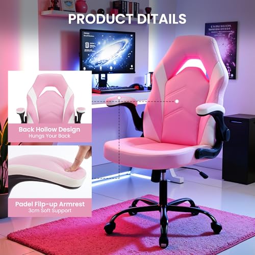 Gaming Chair with Footrest, Lumbar Support, Red/Black M9231
