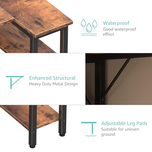 Lufeiya L Shaped Gaming Desk with Drawers & Power Outlet, Black A39519