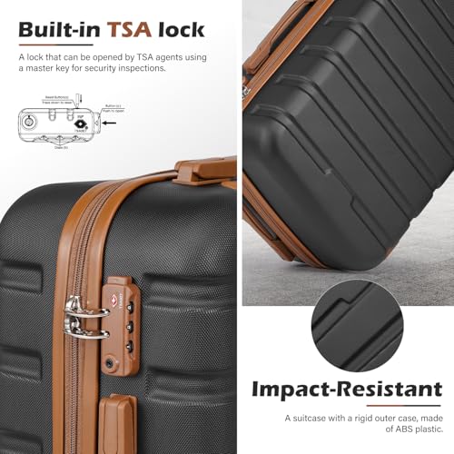 Coolife Luggage 4 Piece Set Spinner Hardshell TSA Lock P1083