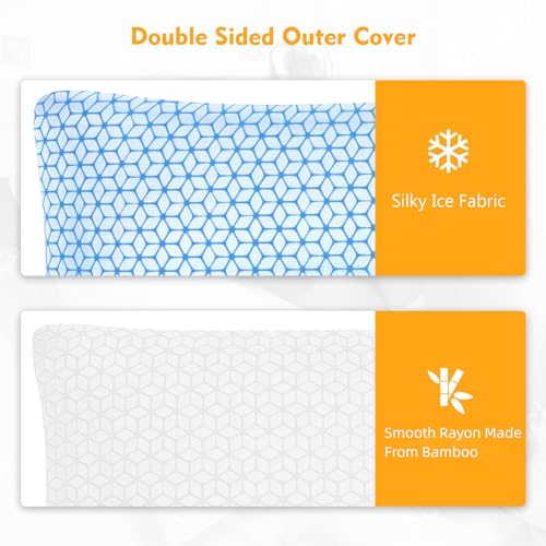Shredded Memory Foam Pillows King Size Set of 2, Cooling Adjustable Y9020