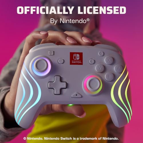 PDP Afterglow Wave Wireless RGB Gaming Controller for Nintendo Switch, Black I1528