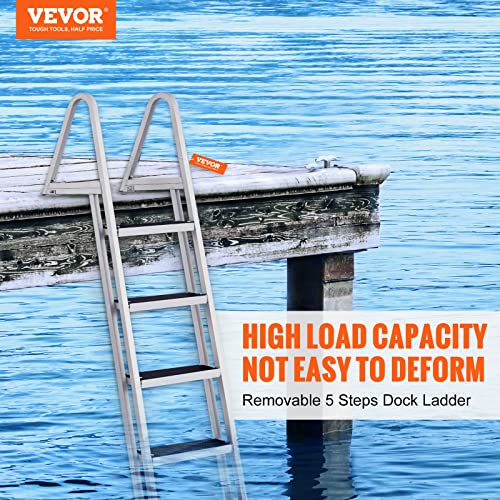 VEVOR Removable Dock Ladder 3/4/5 Steps, Aluminum, 350/500lbs Capacity T419635
