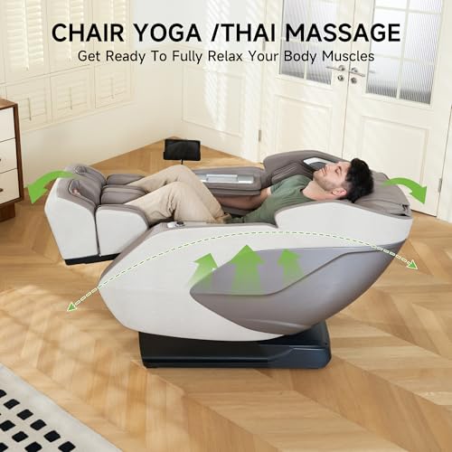 Real Relax 4D Massage Chair Full Body Zero Gravity Recliner PS5200 Brown G361