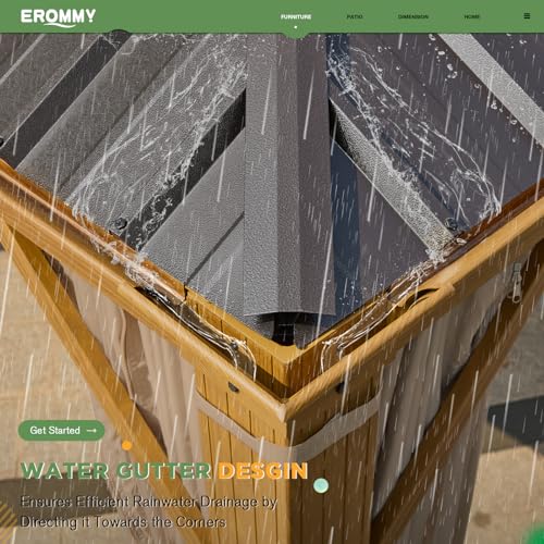 EROMMY 14'x20' Hardtop Gazebo Double Roof Galvanized Steel Outdoor Pavilion G3084