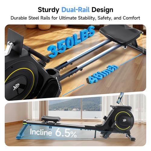 Magnetic Rowing Machine for Home, 350 LB Capacity, Foldable A3830