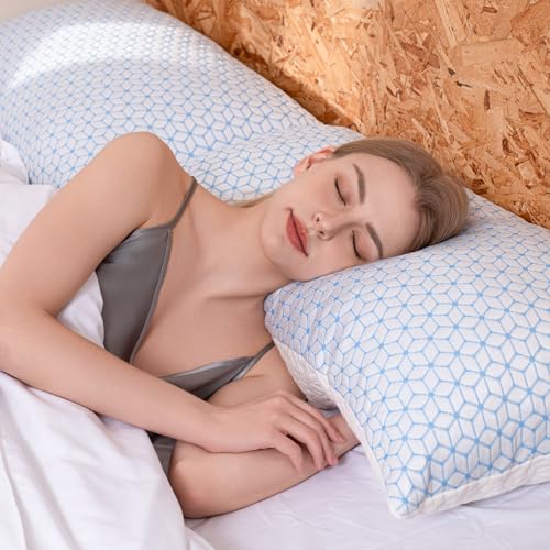 Shredded Memory Foam Pillows King Size Set of 2, Cooling Adjustable Y9020