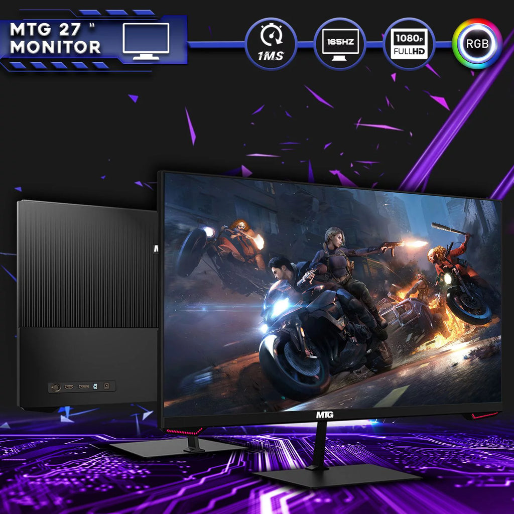 TechMagnet Zeus Pro 6 Gaming Desktop PC, Intel i7, 32GB RAM, 1TB SSD, 27" 165Hz Monitor N8876