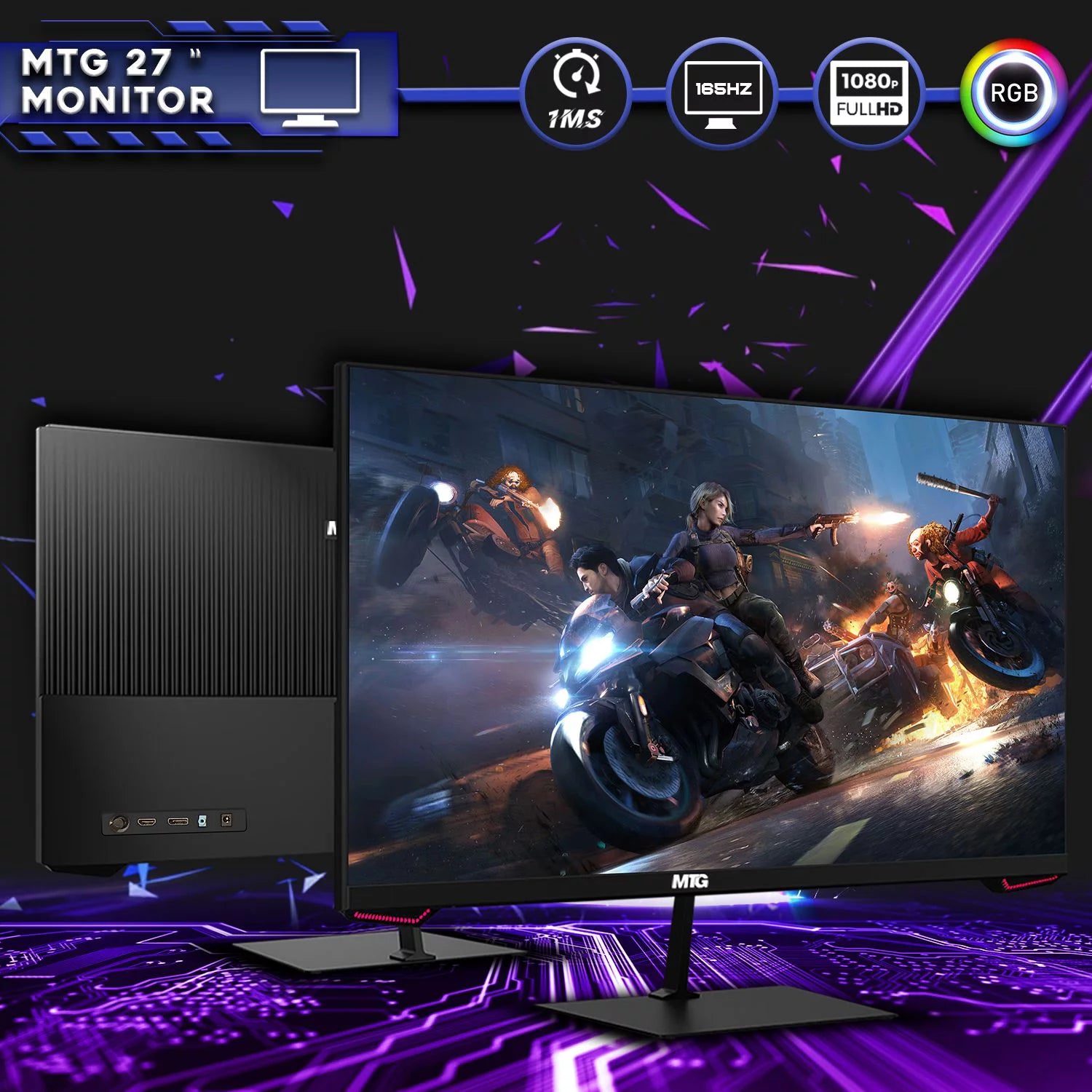 TechMagnet Zeus Pro 6 Gaming Desktop PC, Intel i7, 32GB RAM, 1TB SSD, 27" 165Hz Monitor N8876