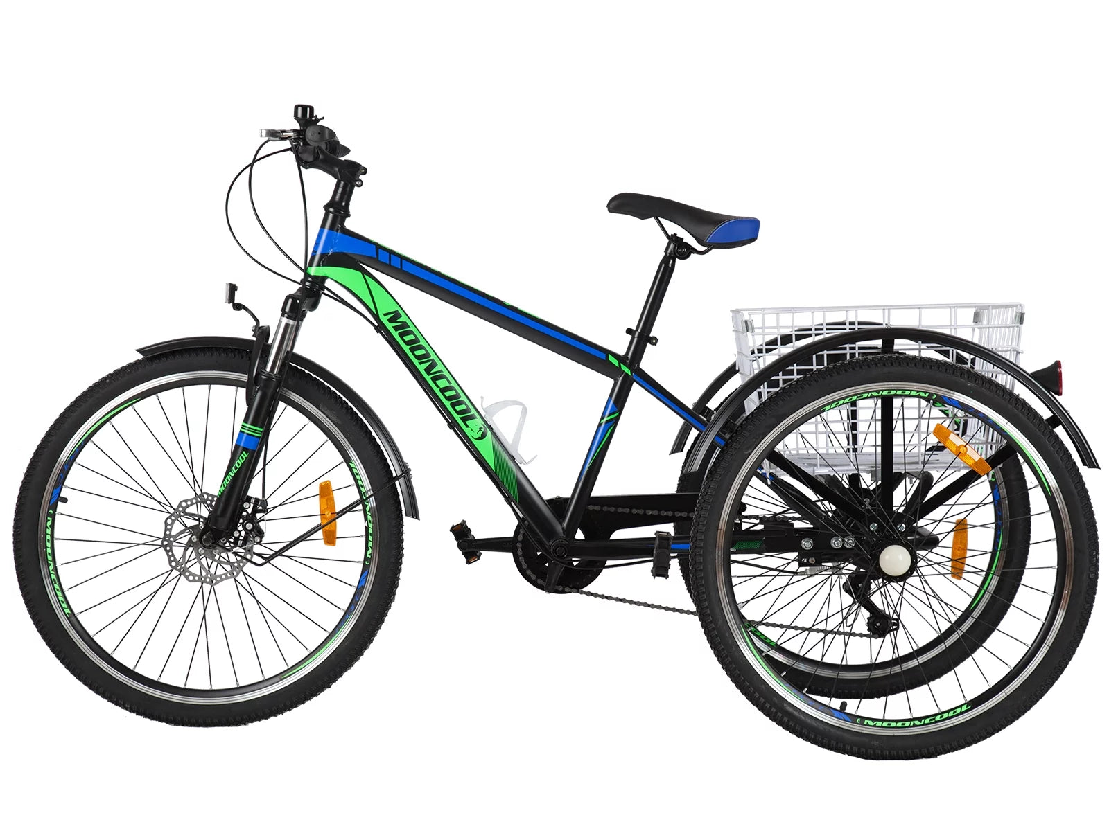 FICISOG Adult Tricycle 7-Speed 3-Wheel Cruiser Bike with Cargo Basket M232