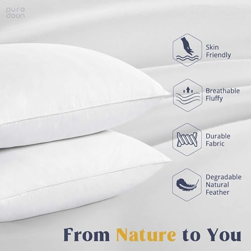 puredown® Goose Feathers and Down White Pillows King Size Set of 2 G471477