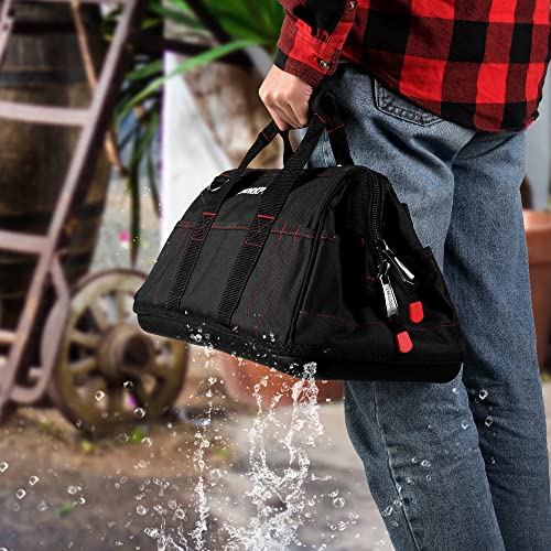 WORKPRO 16-inch Wide Mouth Tool Storage Bag with Waterproof Rubber Base L2617