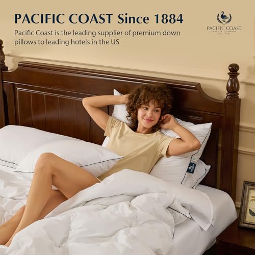 Pacific Coast Feather and Down Bed Pillows for Side and Back Sleepers, King 2 Pack H8237