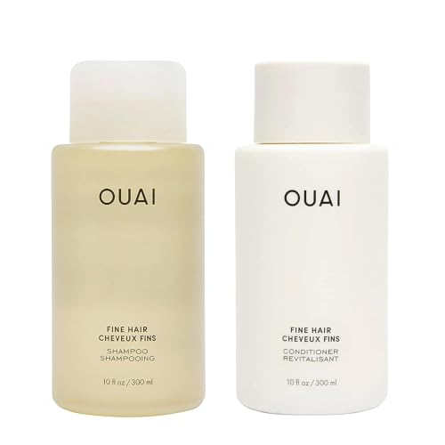OUAI Fine Shampoo and Conditioner Set - Sulfate Free for Fine Hair, 10 Fl Oz T257