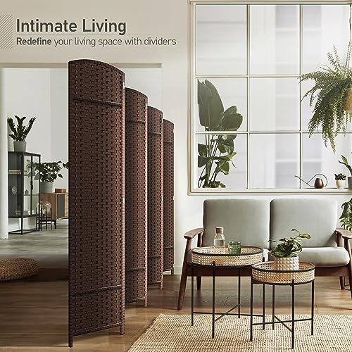 Sorbus 8-Panel Black Room Divider, 6 ft Tall Folding Privacy Screen T242