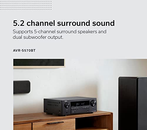 Denon AVR-S970H 8K Ultra HD 7.2 Channel AV Receiver, Black B496