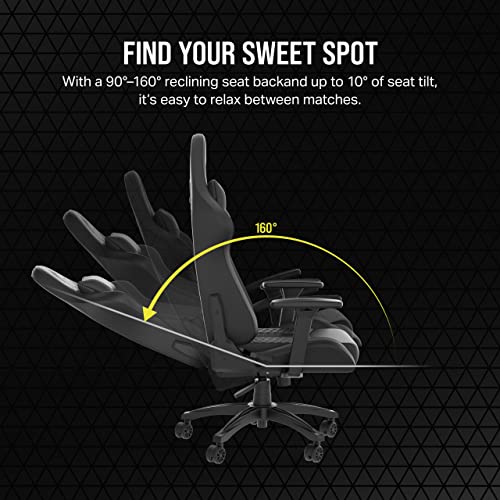 Corsair TC100 Relaxed Gaming Chair Fabric Gray Black A68468