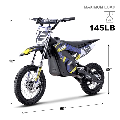 KOOZ HP112E 36V 1000W Electric Dirt Bike for Kids, Blue F3080