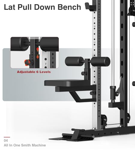 DONOW Smith Machine with Weight Stacks Power Cage Squat Rack Home Gym Y361