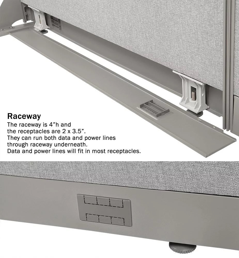 GOF L-Shaped Freestanding Office Partition 78D x 90W x 48H D18780